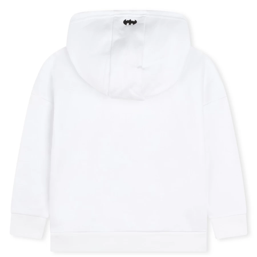 BOSS Girls' White Hooded Sweatshirt with Embroidered Motif
