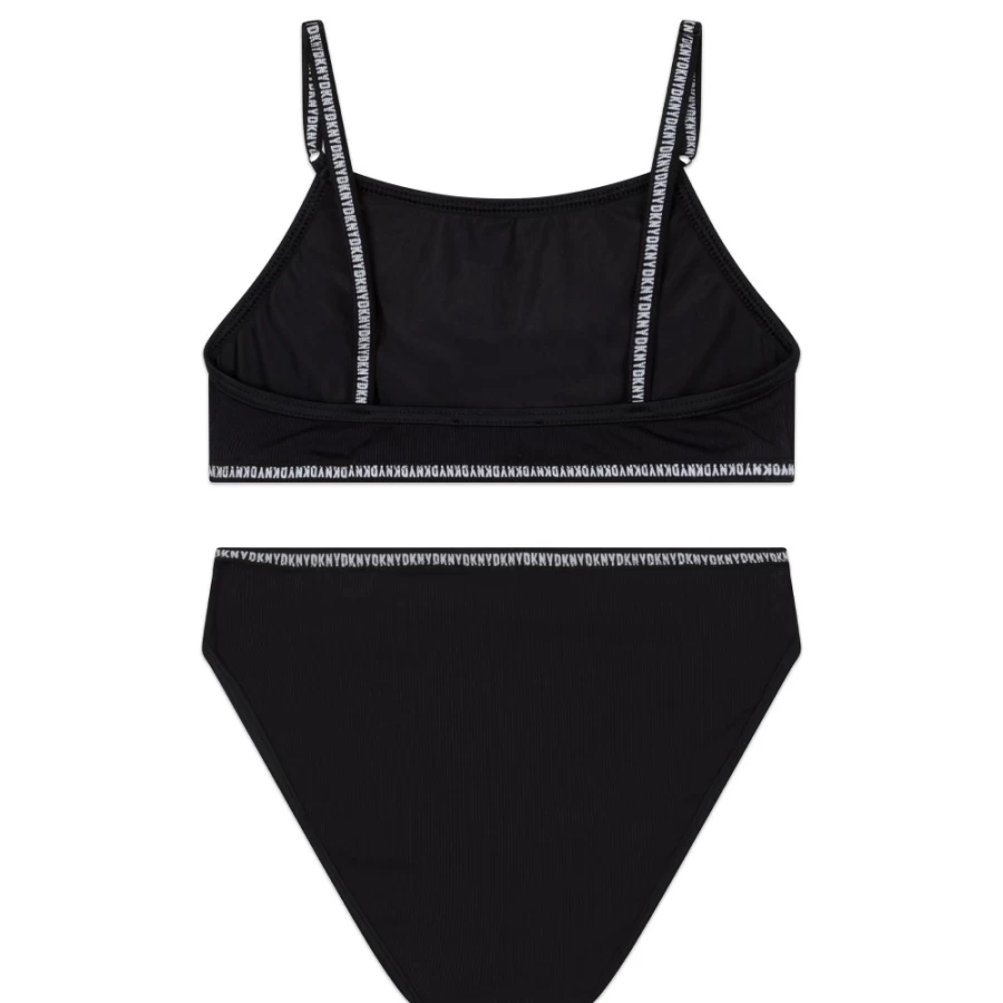 DKNY Girls' Black Two-Piece Swimwear | Stylish Bikini Set for Kids