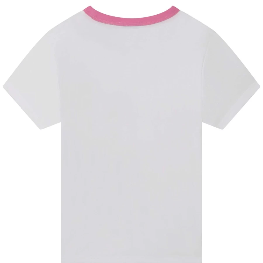MARC JACOBS Girls White Printed Cotton T-Shirt for Kids