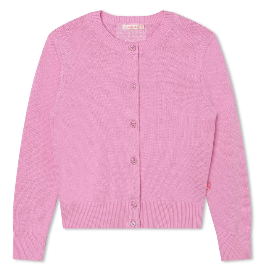 BILLIEBLUSH Pink Knitted Cardigan for Girls - Soft & Stylish