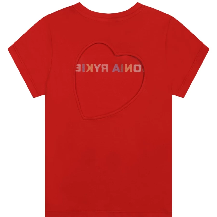 SONIA RYKIEL Girls Red Short-Sleeved Cotton T-Shirt for Kids