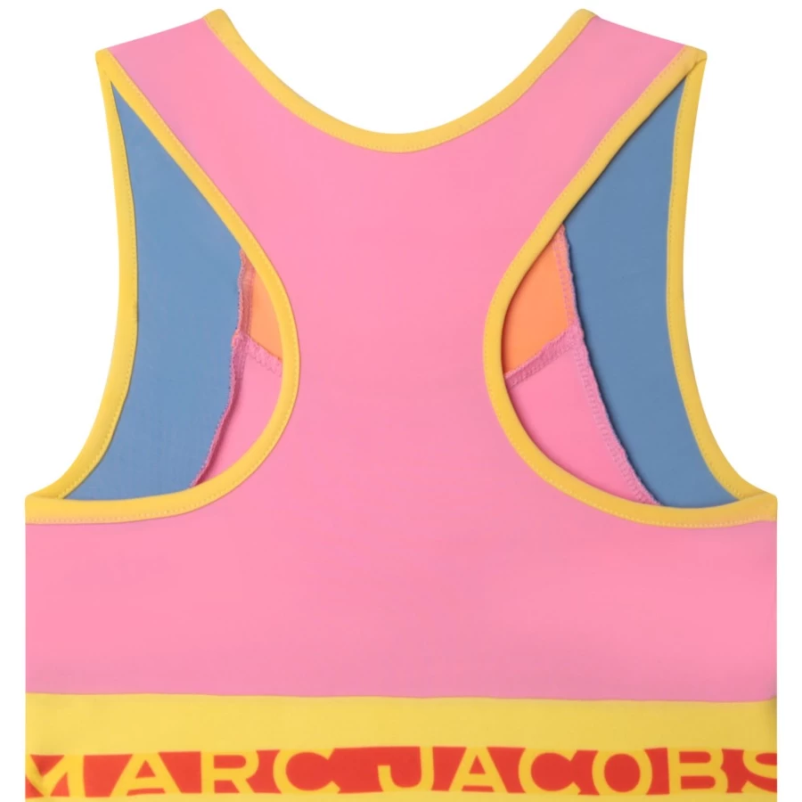 MARC JACOBS Girls' Apricot Multicolored Sports Bra for Active Wear