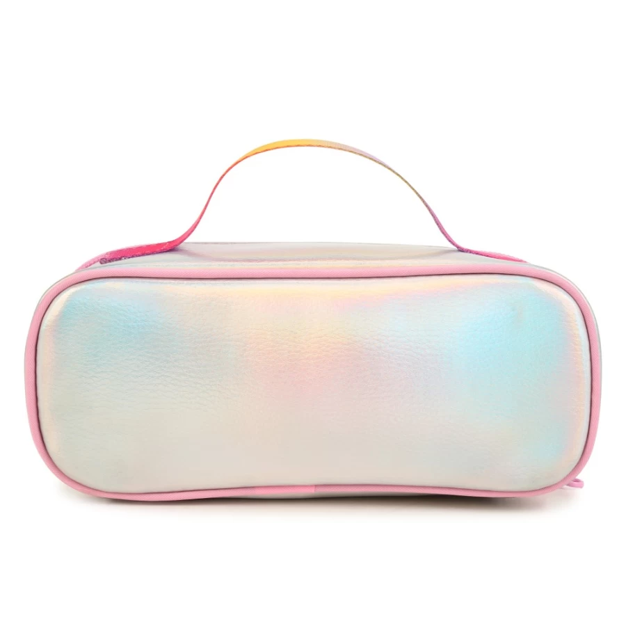 BILLIEBLUSH White Iridescent Star Pouch for Girls - Shiny Glittery Cosmetic Bag