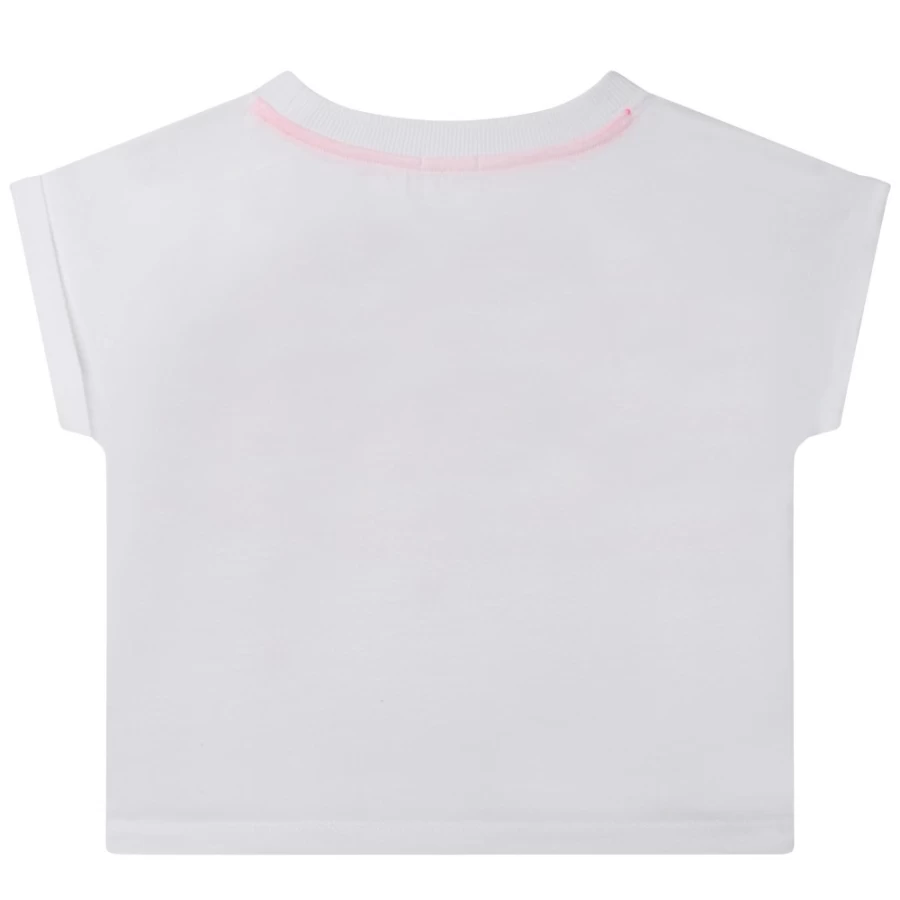 BILLIEBLUSH Girls' White Short-Sleeved T-Shirt for Casual Comfort