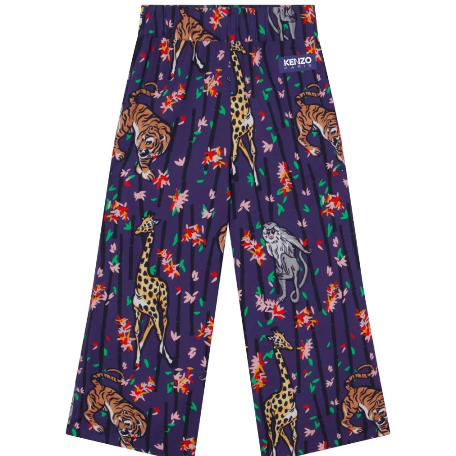 KENZO KIDS Girls Blue Culottes - Stylish & Comfortable Trousers for Kids