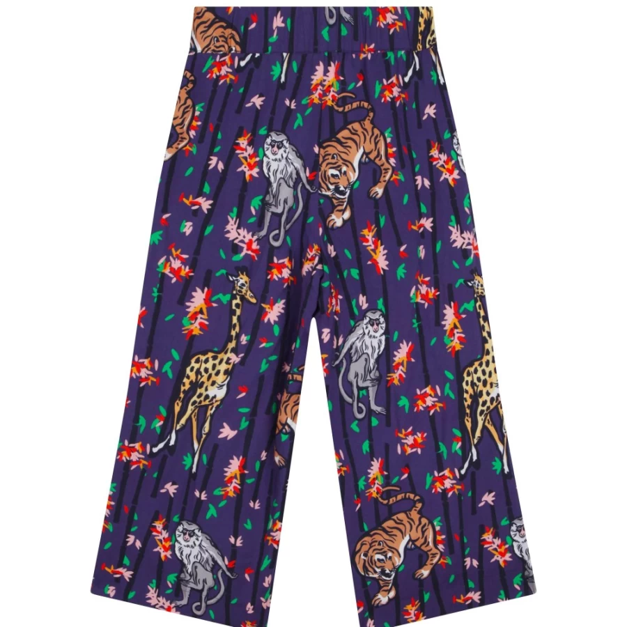 KENZO KIDS Girls Blue Culottes - Stylish & Comfortable Trousers for Kids