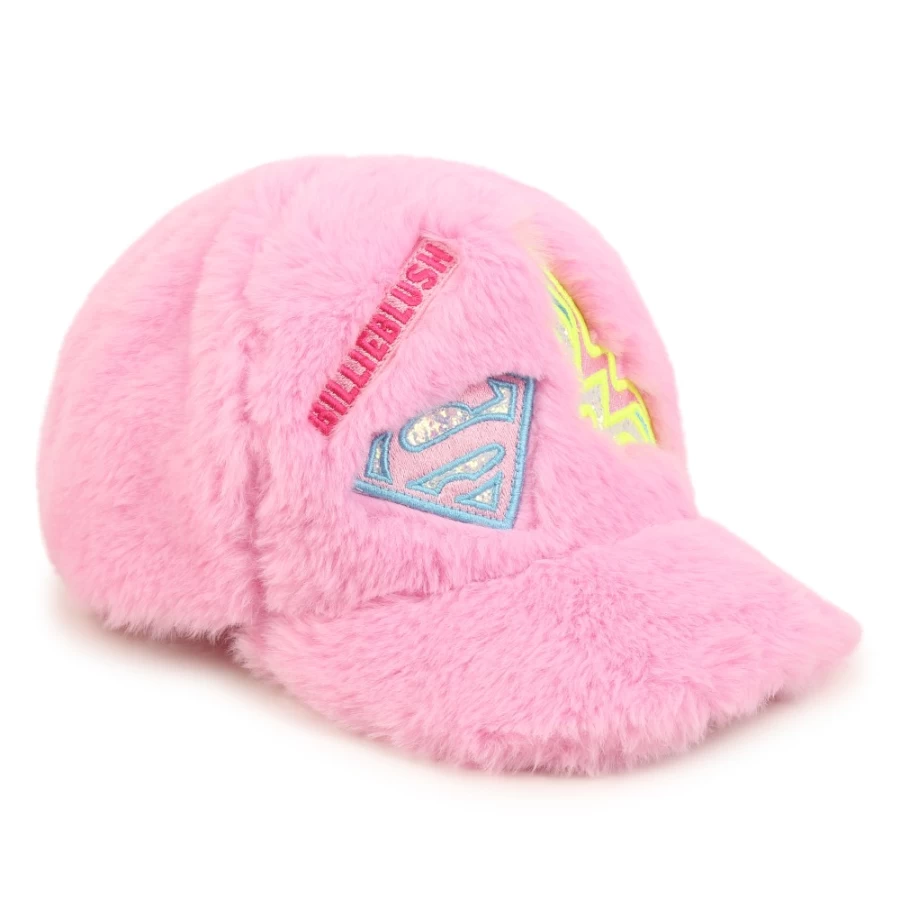BILLIEBLUSH Pink Fleece Cap for Girls - Soft Winter Hat