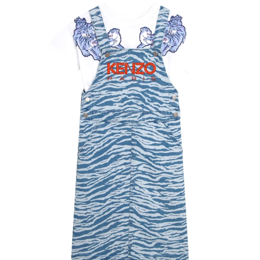 KENZO KIDS Girls' Pale Blue Dress and T-Shirt Set