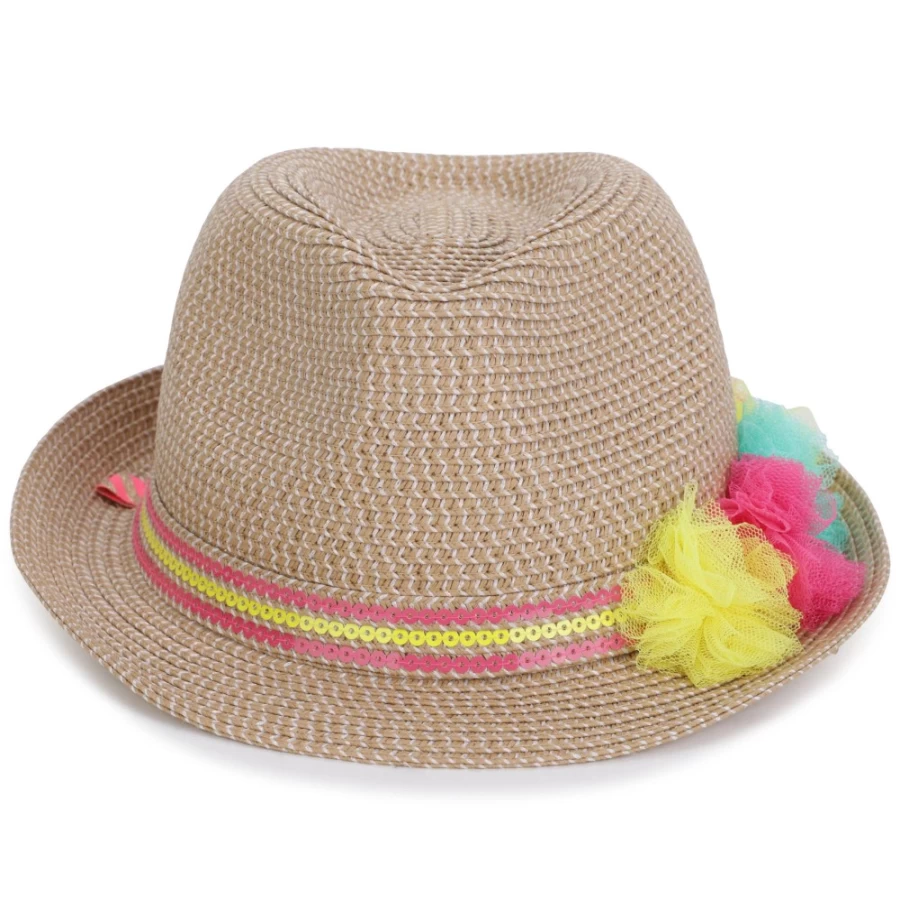 BILLIEBLUSH Unique Sequins and Floral Embellished Hat for Girls