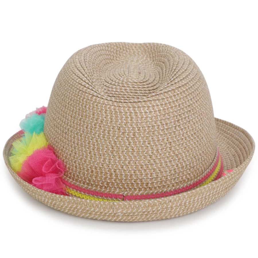 BILLIEBLUSH Unique Sequins and Floral Embellished Hat for Girls