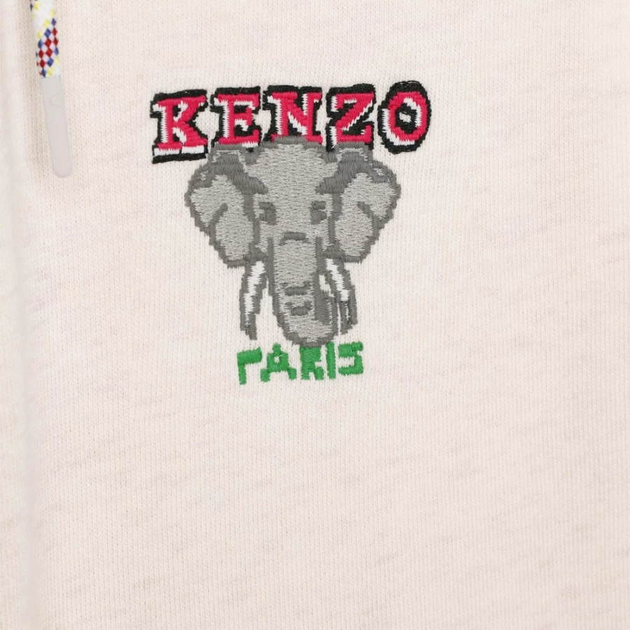 KENZO KIDS Girls' Pale Pink Fleece Jogging Pants for Comfort & Style