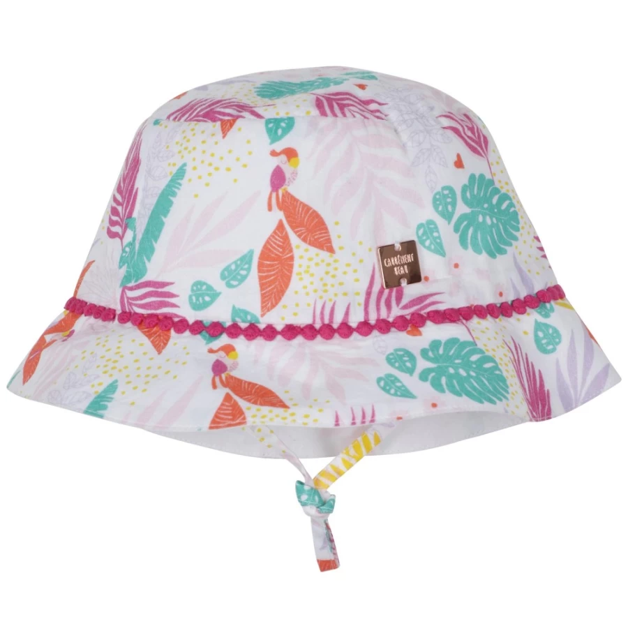 CARREMENT BEAU Girls White Patterned Hat - Stylish & Fashionable