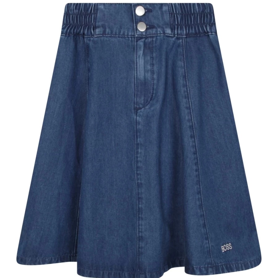 BOSS Girls' Stone Wash Long Denim Skirt for Teens
