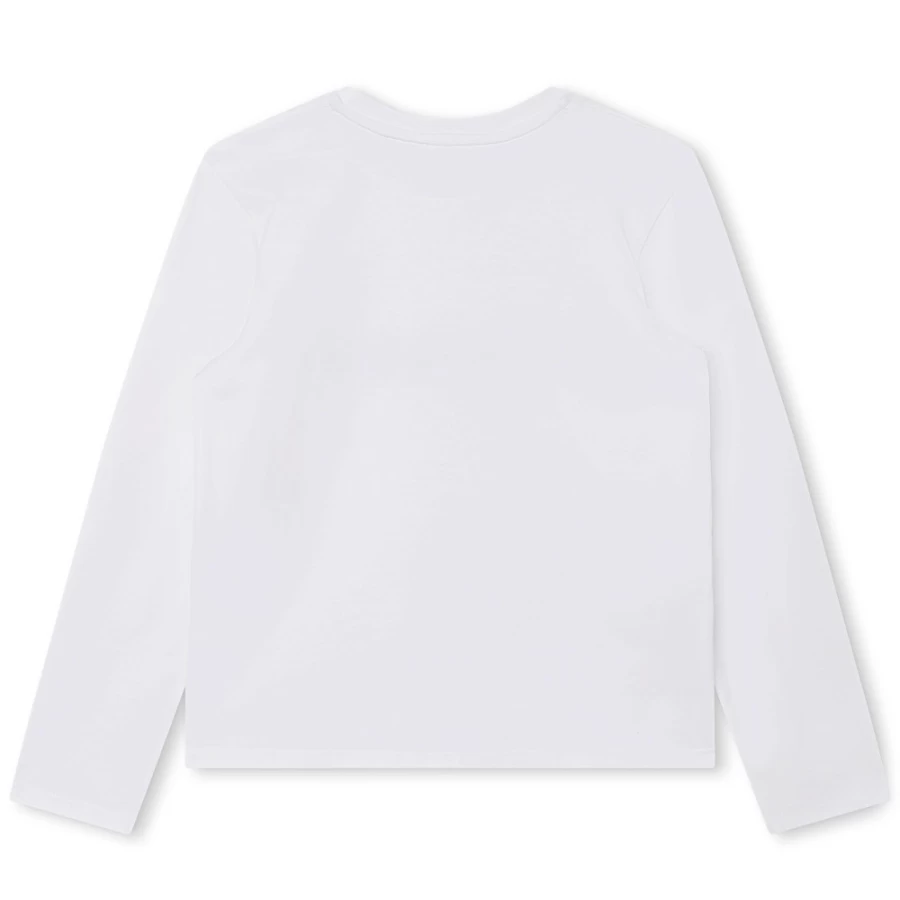 GIVENCHY Girls' White Long-Sleeved Logo T-Shirt for Kids
