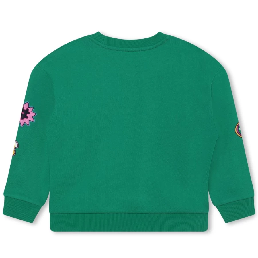 MARC JACOBS Green Fleece Sweatshirt for Girls - Cozy Pullover Hoodie