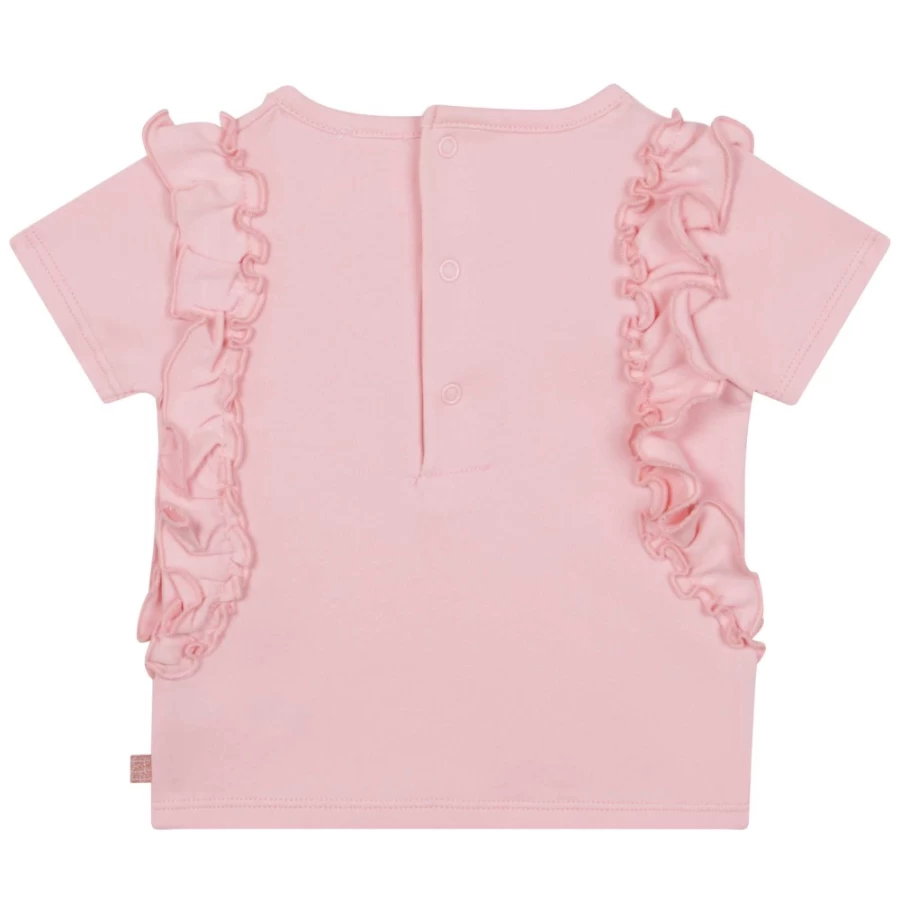 CARREMENT BEAU Pink Frilled T-Shirt for Girls
