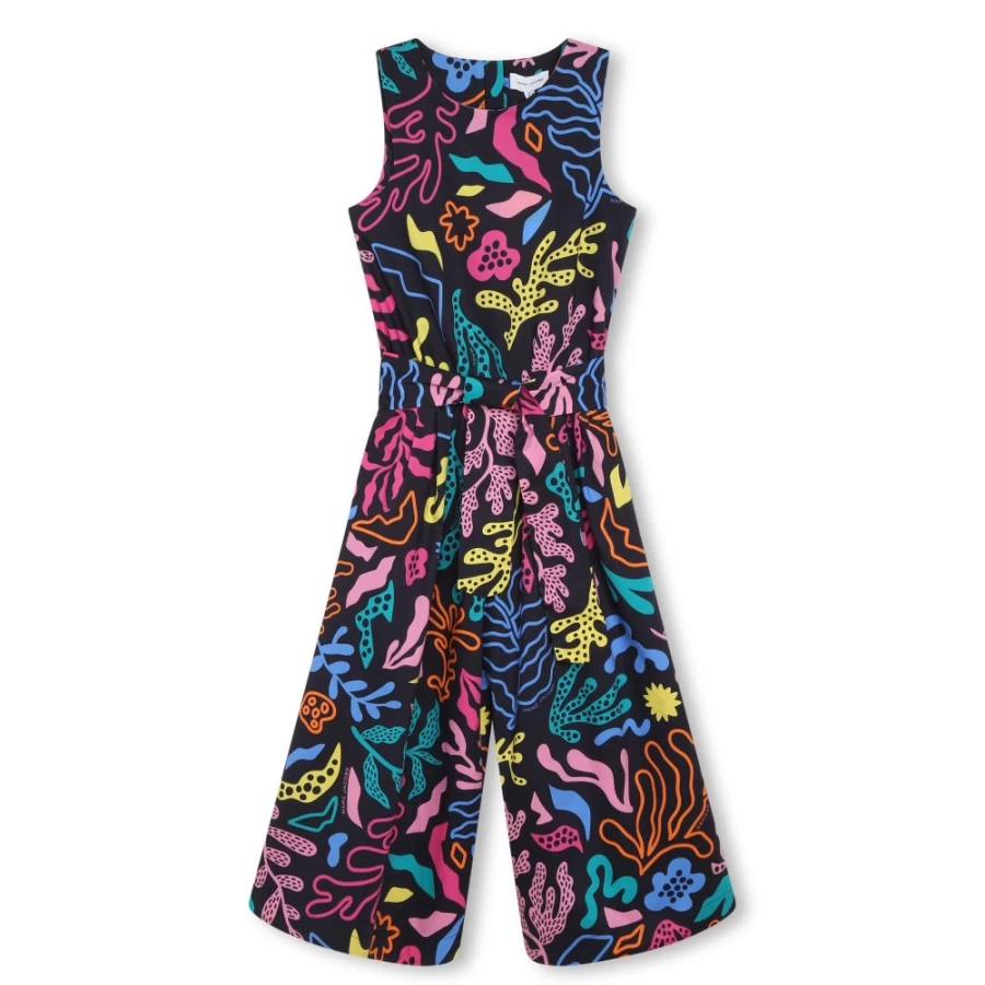 MARC JACOBS Navy Cotton Poplin Jumpsuit for Girls