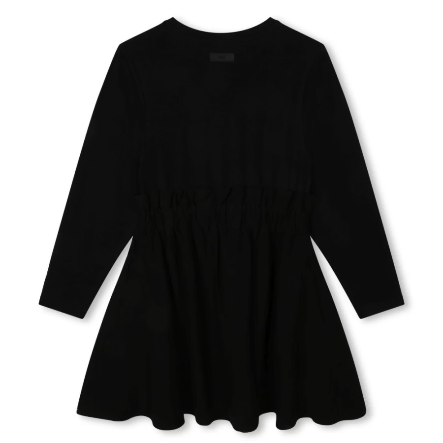 DKNY Black Ruffle Waist Dress for Girls - Elegant & Stylish