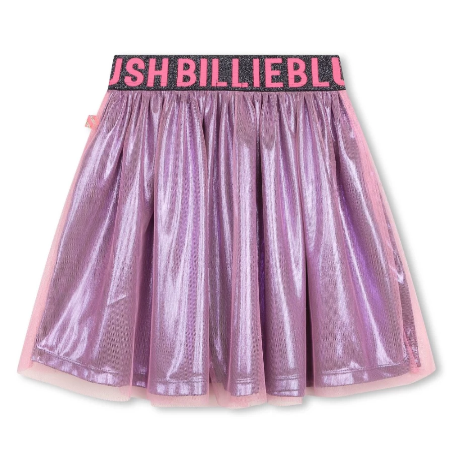 BILLIEBLUSH Pink Iridescent Tulle Skirt for Girls with Lining - Shimmery Party Dress