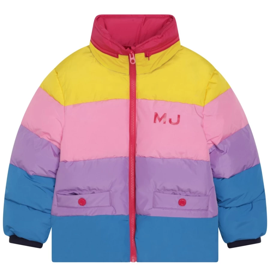 MARC JACOBS Girls' Multicoloured Cropped High-Neck Coat for Stylish Outfits