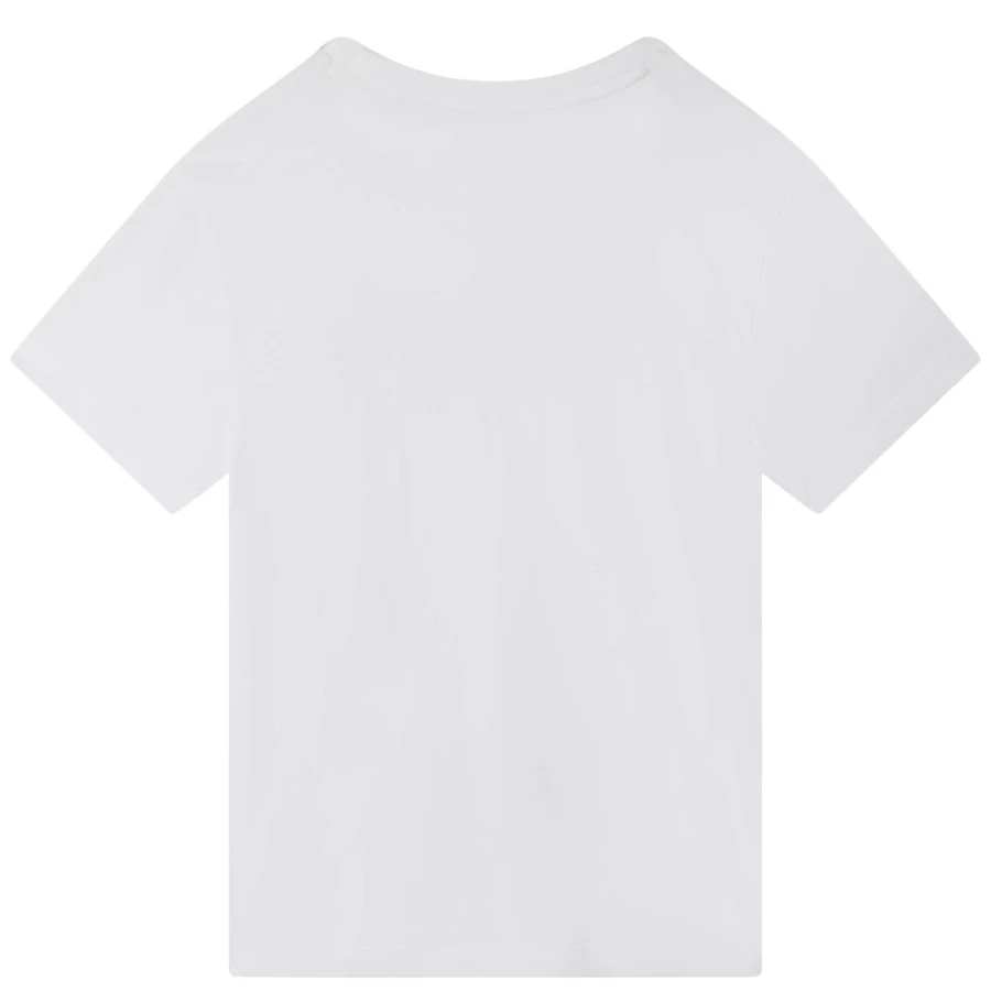 AIGLE Girls' White Printed T-Shirt - Stylish Casual Tee for Kids