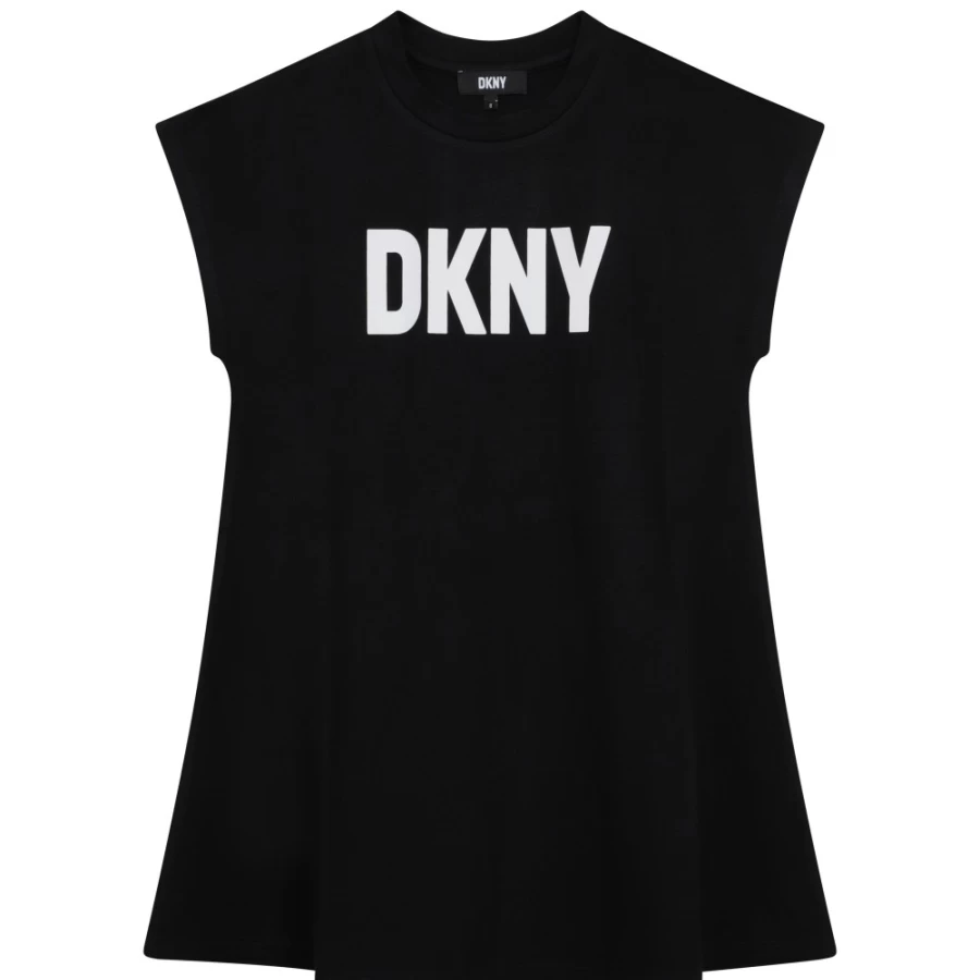DKNY Girls' Black Short-Sleeved Dress for Kids
