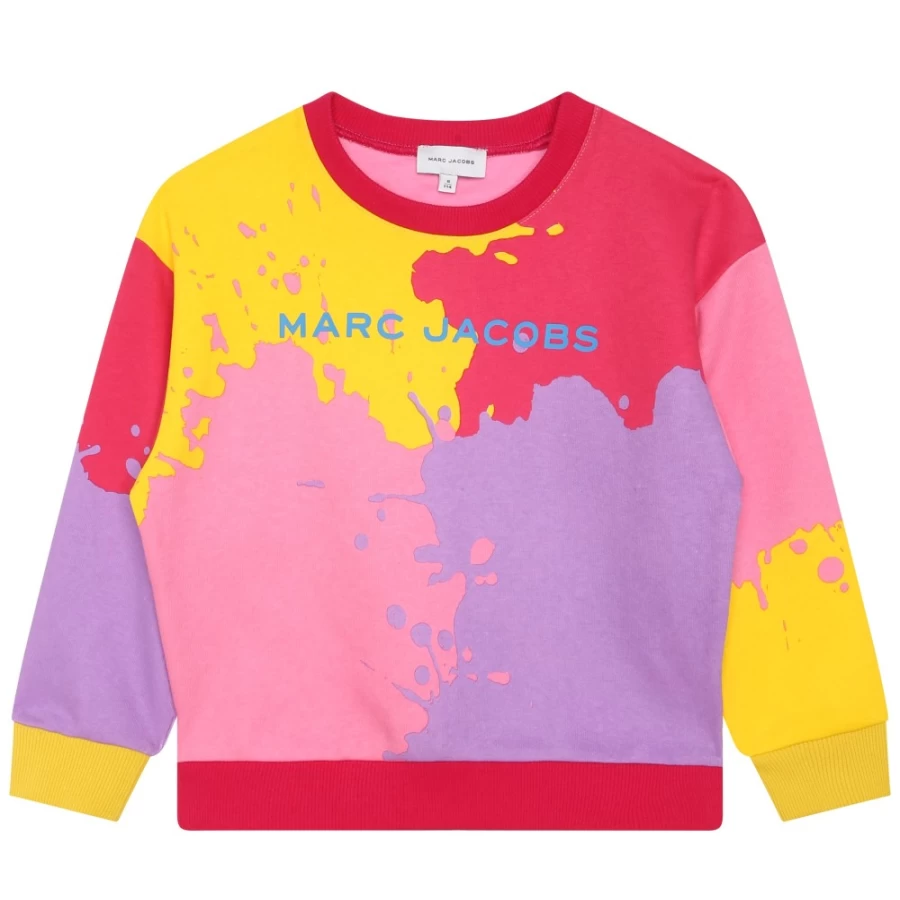 MARC JACOBS Girls' Multicolored Fleece Sweatshirt for Kids - Cozy & Stylish Pullover
