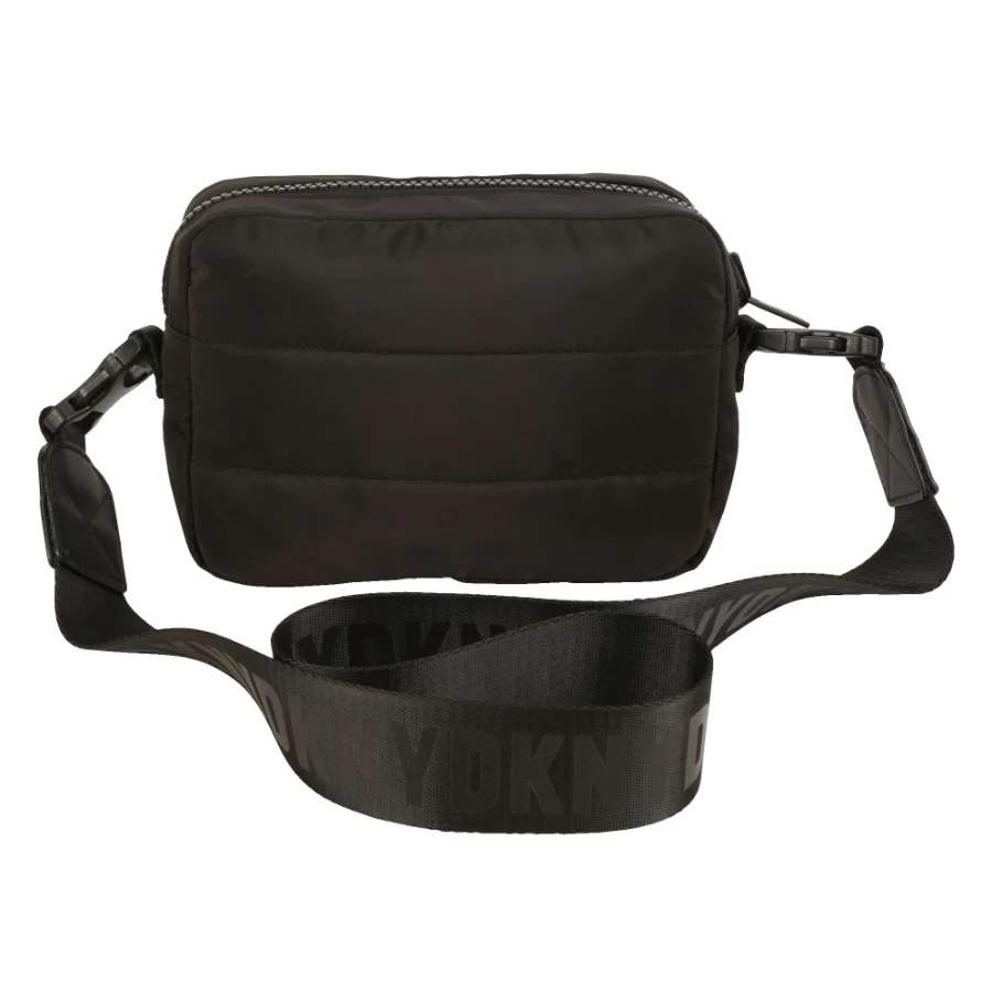 DKNY Reversible Black Zip-Up Handbag for Girls - Two-Way Fashionable Crossbody Purse