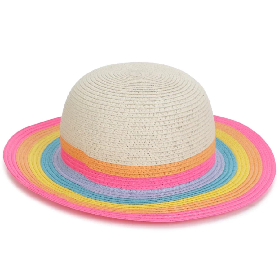 BILLIEBLUSH Striped Brim Hat for Girls - Multicoloured Fashion Sun Hat