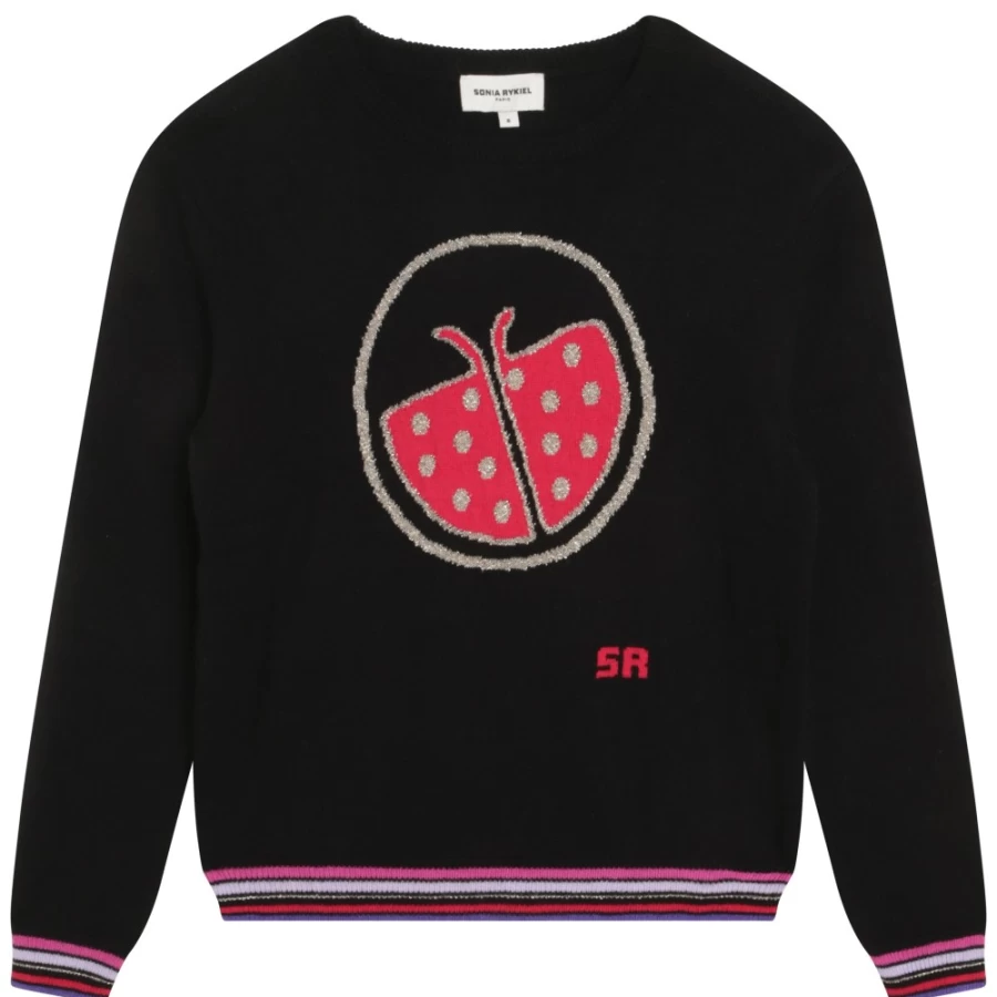 SONIA RYKIEL Black Tricot Jumper for Girls - Stylish Knit Sweater