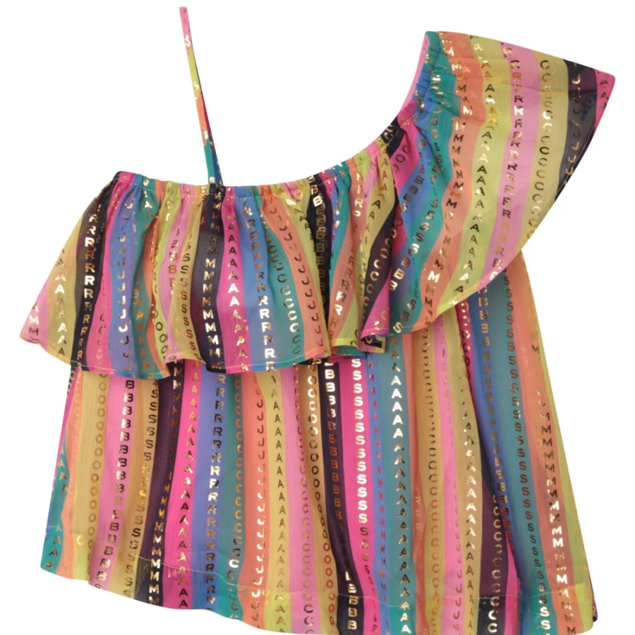 MARC JACOBS Girls Multicoloured Asymmetric Strappy Blouse for Stylish Outfits