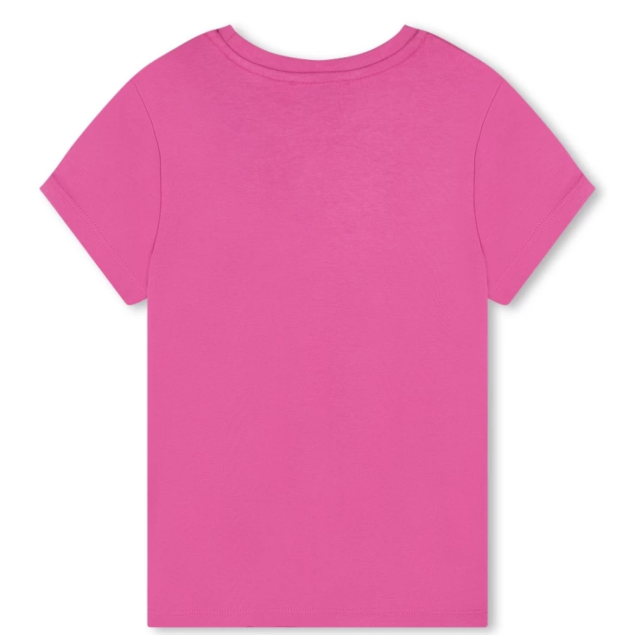 SONIA RYKIEL Girls' Fuschia Short-Sleeved Cotton T-Shirt for Kids