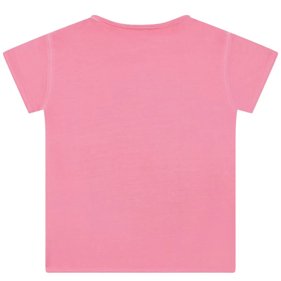 ZADIG & VOLTAIRE Girls' Raspberry Short-Sleeved Cotton T-Shirt for Kids