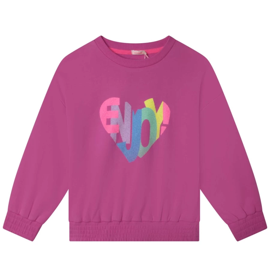 BILLIEBLUSH Girls' Rasberry Fleece Sweatshirt - Cozy Pullover for Kids