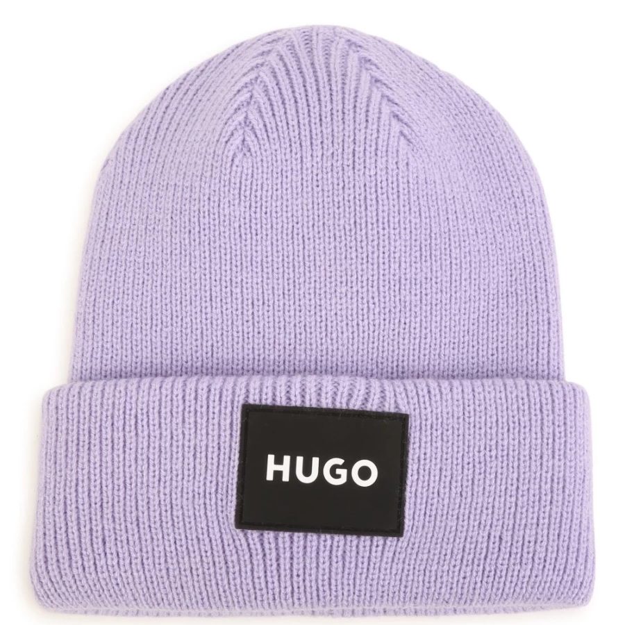 HUGO Lilac Knitted Hat for Girls - Soft Winter Beanie