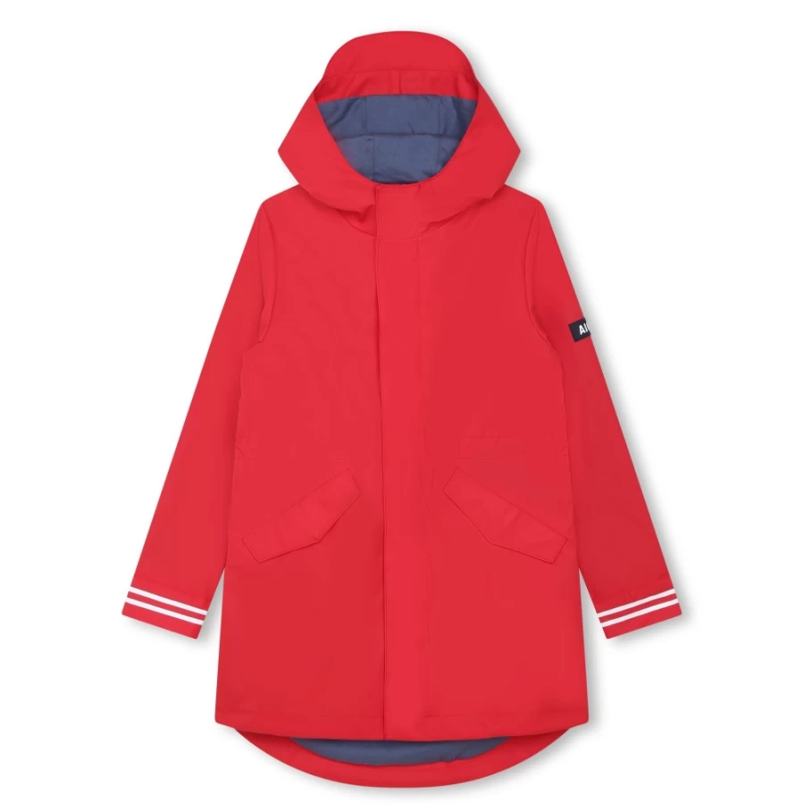 AIGLE Girl's Poppy Red Water-Repellent Raincoat for Kids