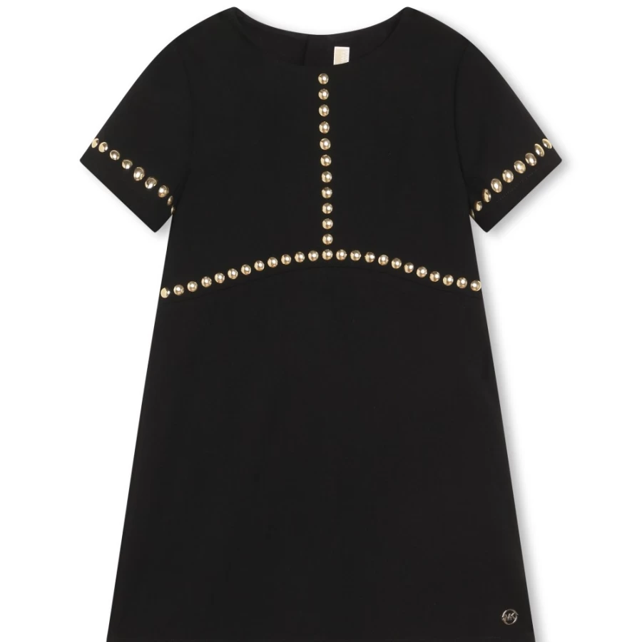 MICHAEL KORS Girls Black Short-Sleeved Crepe Dress