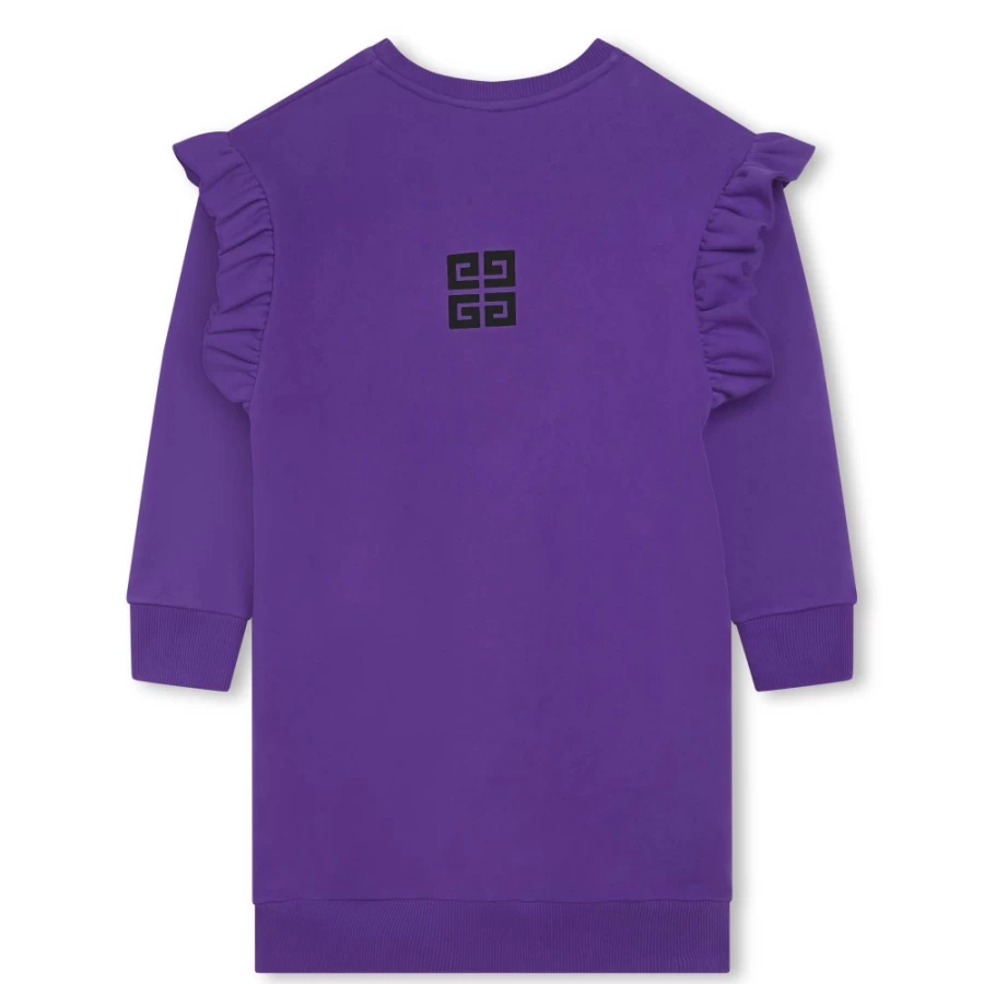 Givenchy Black Straight Fleece Dress for Girls - Warm & Stylish Winter Wear