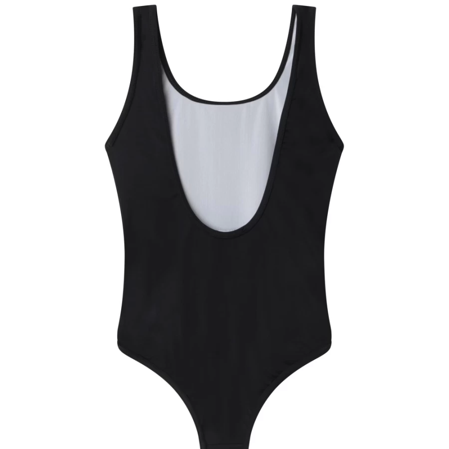DKNY Girls' Black One-Piece Swimsuit | Stylish Swimwear for Kids