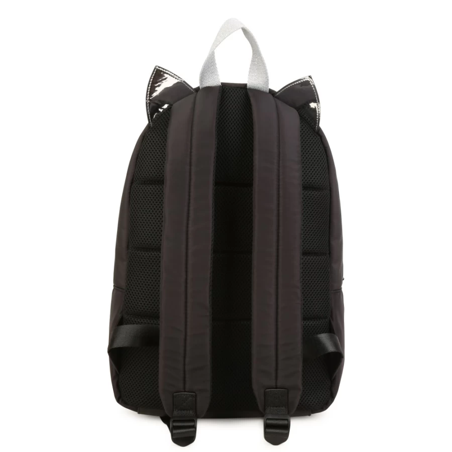 KARL LAGERFELD KIDS Black Rucksack With Ears for Girls - Stylish Backpack for School & Travel