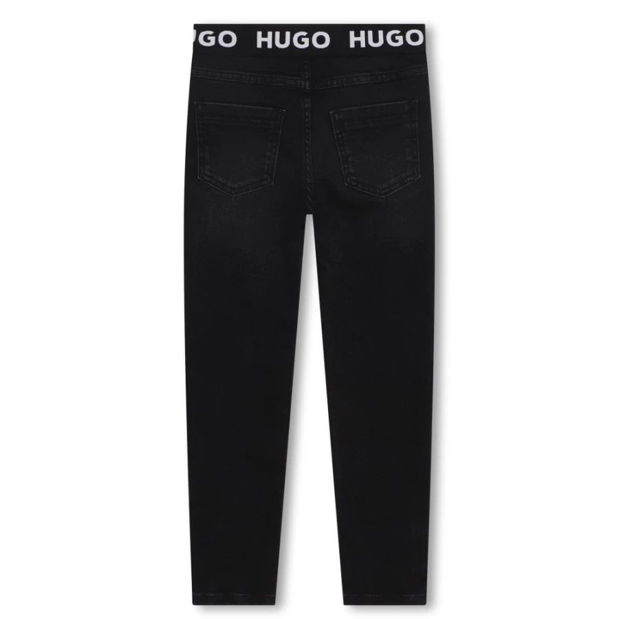 HUGO Girl's Stretch Denim Leggings in Denim Black - Comfortable & Stylish Jeans for Girls