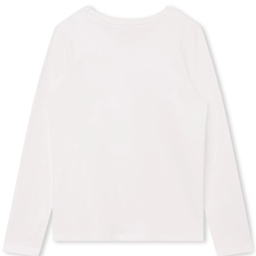 MICHAEL KORS Girls' Off-White Long Sleeve Cotton T-Shirt