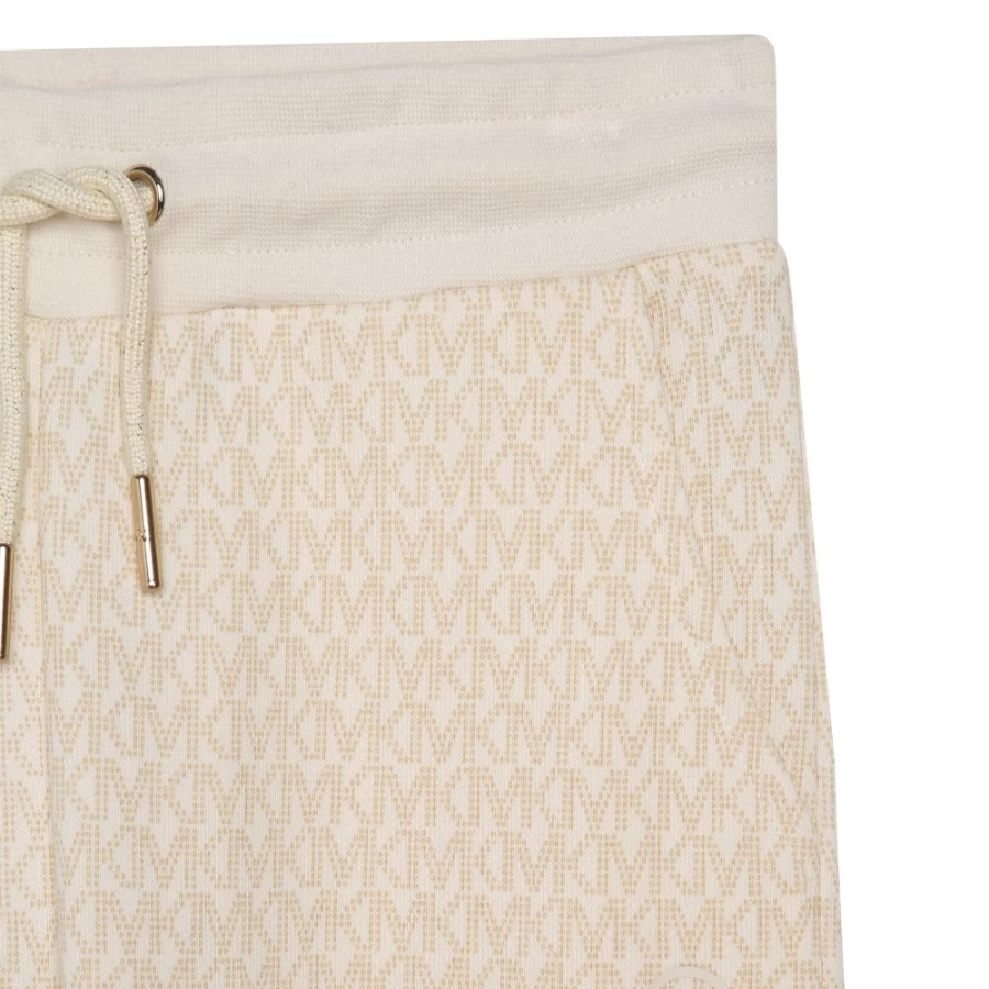 MICHAEL KORS Girls Cream Cotton Jogging Pants for Comfort & Style