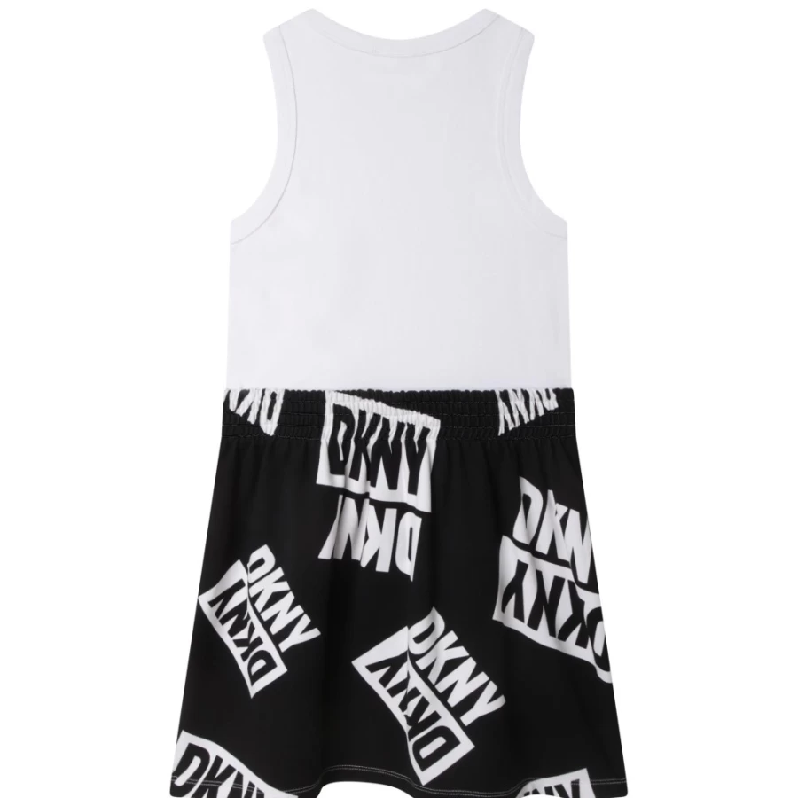 DKNY Girls' Black & White Two-Toned Sleeveless Dress