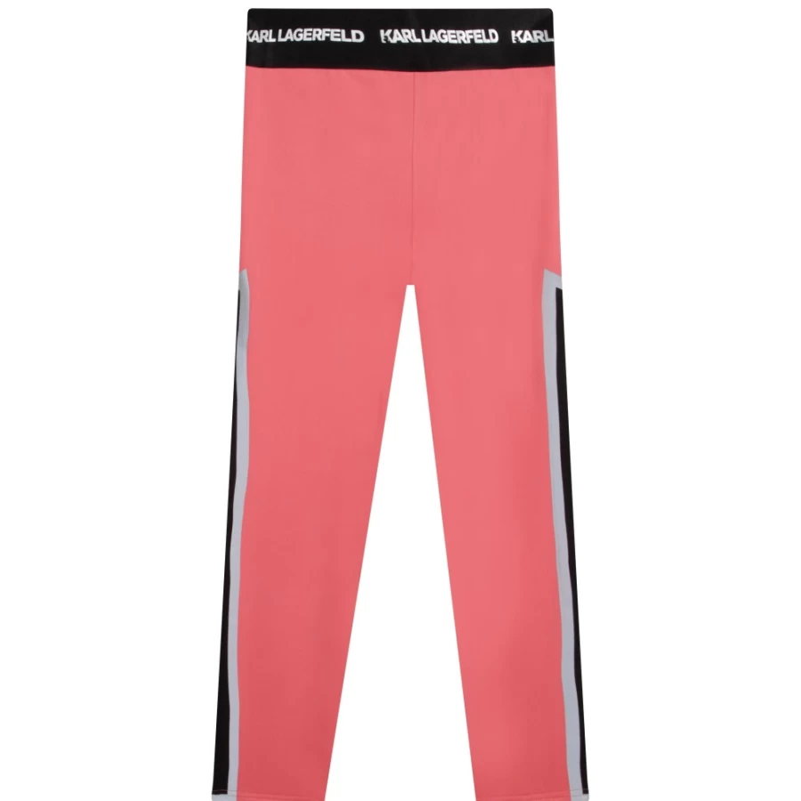 KARL LAGERFELD KIDS Girls Tomato Red Novelty-Panel Leggings for Children