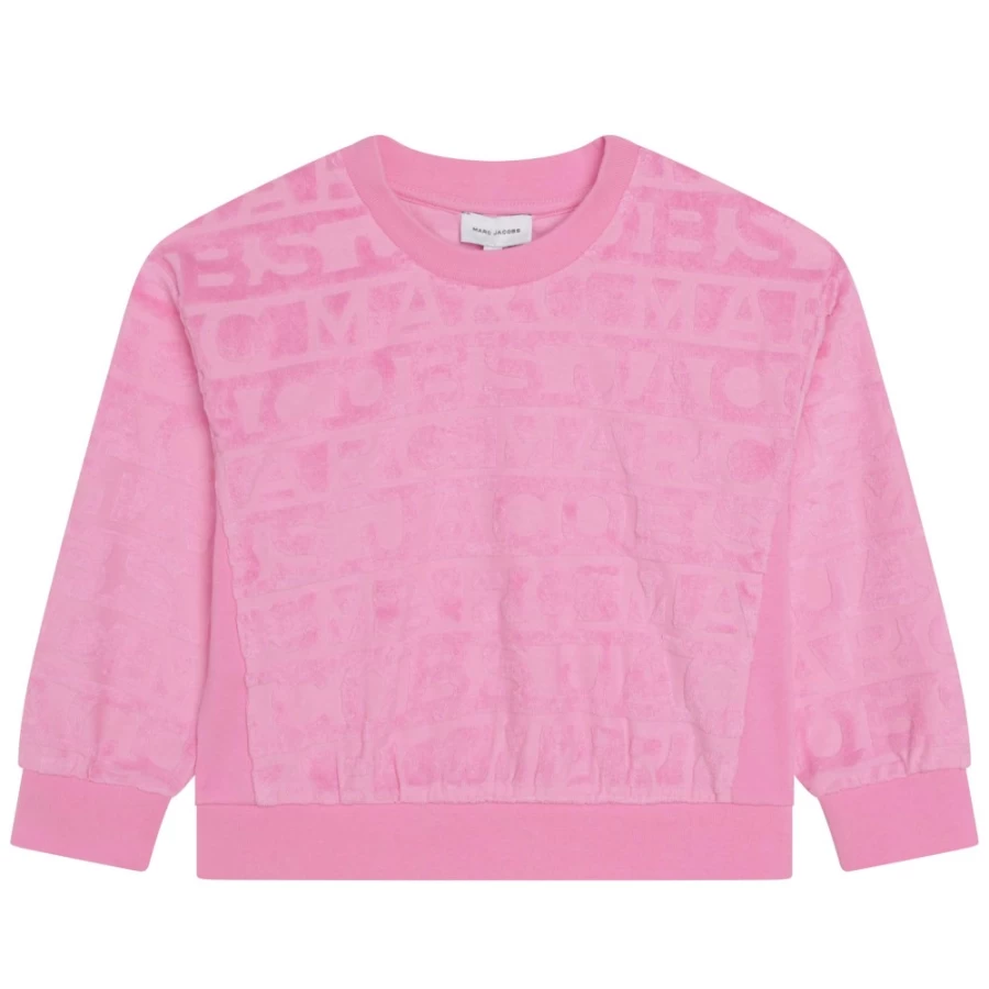 MARC JACOBS Girls Apricot Jacquard Terry Sweatshirt for Kids