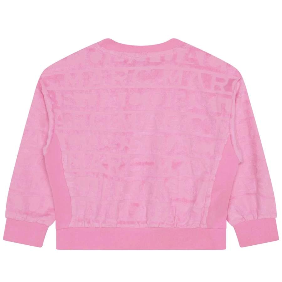 MARC JACOBS Girls Apricot Jacquard Terry Sweatshirt for Kids