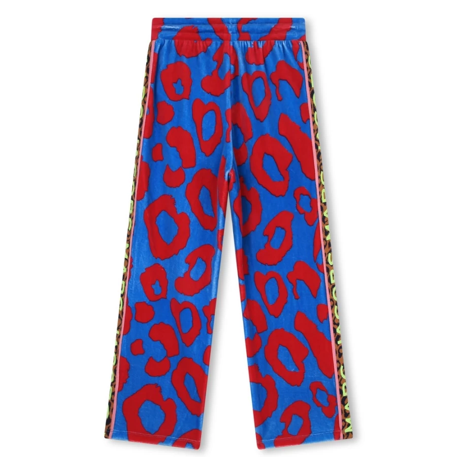 MARC JACOBS Girls Fuschia Velvet Jogging Pants for Comfort & Style