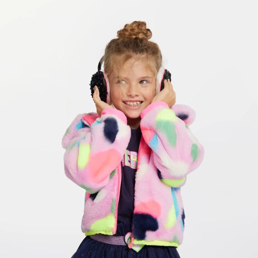 BILLIEBLUSH Navy Polar Fleece Earmuffs for Girls - Warm Winter Ear Protection