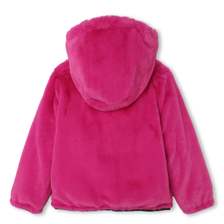 SONIA RYKIEL Reversible Fuschia Pink Hooded Coat for Girls